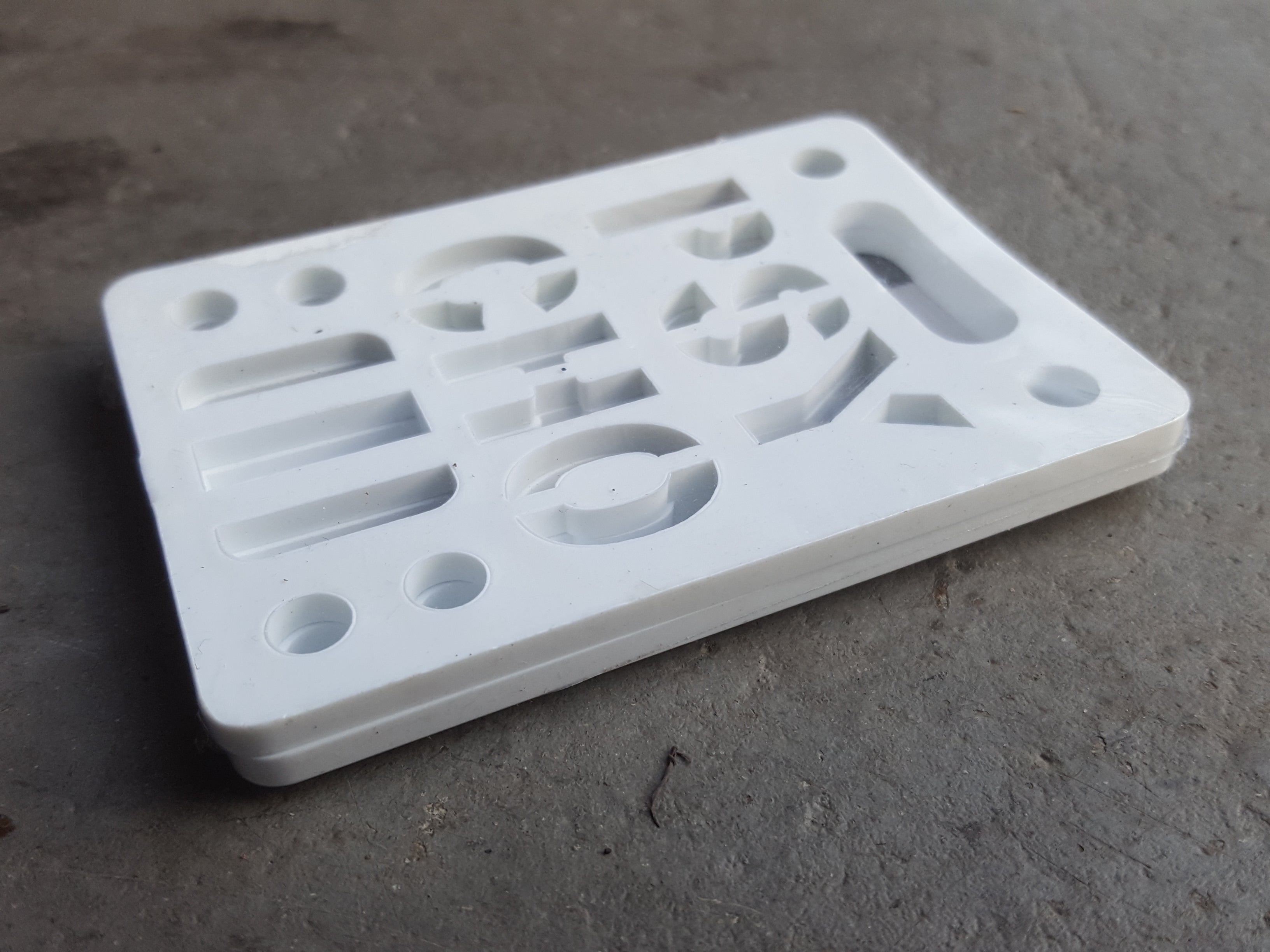 1/8 Inch White Riser Pads for Skateboards - Psycho Risers for Enhanced Stability and Shock Absorption - Perfect for Street Skating and Longboard Cruising
