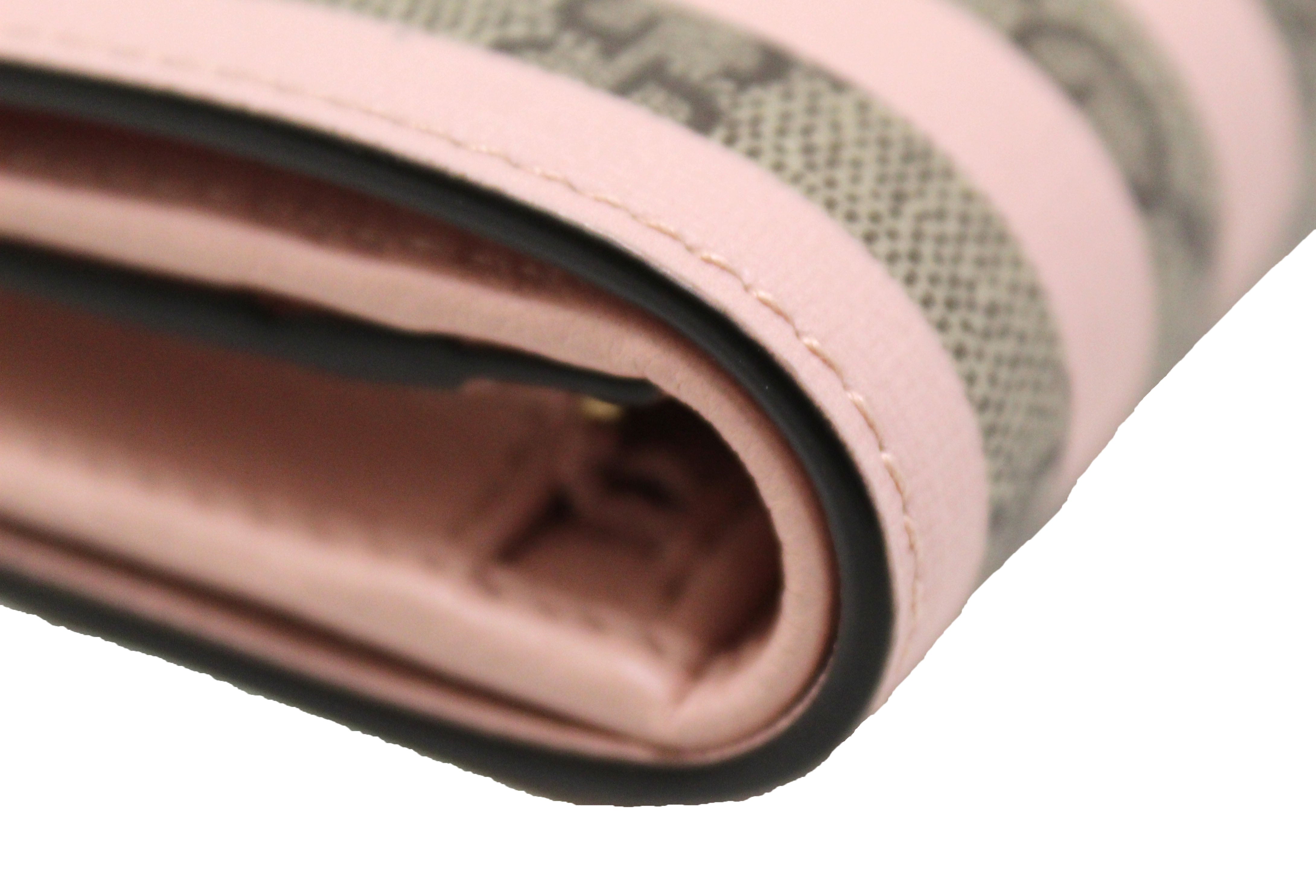Authentic Gucci GG Supreme Pink Stripe Ice Cream Wallet for Women - Luxury Designer Crossbody Wallet with Card Slots - Perfect for Parties, Travel & Everyday Use