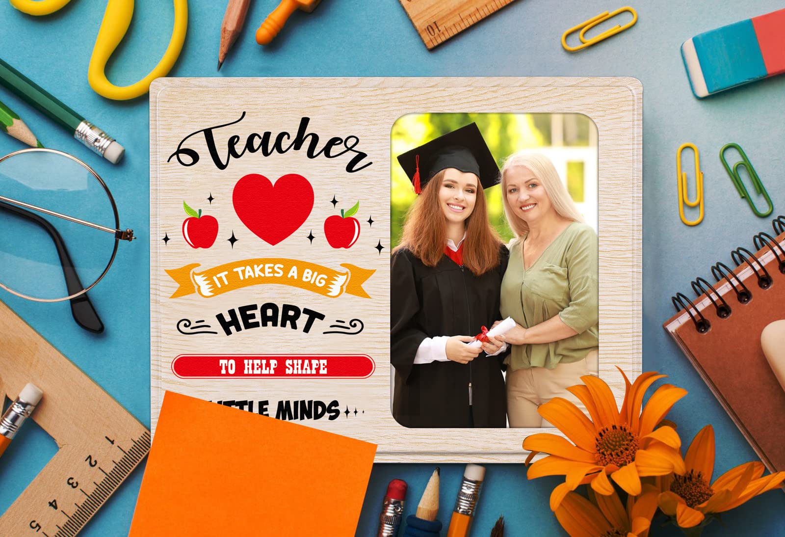 FaCraft Teacher Appreciation Gifts - Elegant Picture Frame for Women Educators | Perfect Graduation, First/Last Day of School & Thank You Gift from Students | Ideal for Classroom Decor, Desk Display & Cherishing Teacher-Student Memories