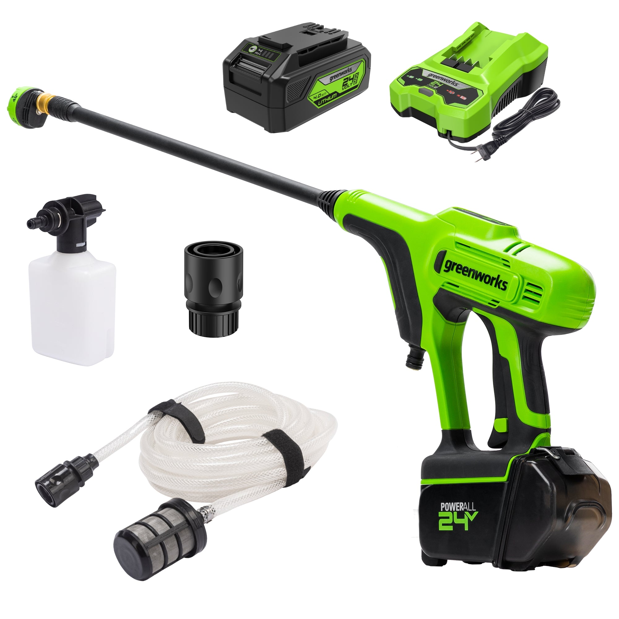 Renewed 24V 600 PSI 0.8 GPM Cordless Pressure Washer with 4.0Ah USB Battery & Charger - Perfect for Outdoor Cleaning, Cars, Patios & Home Use