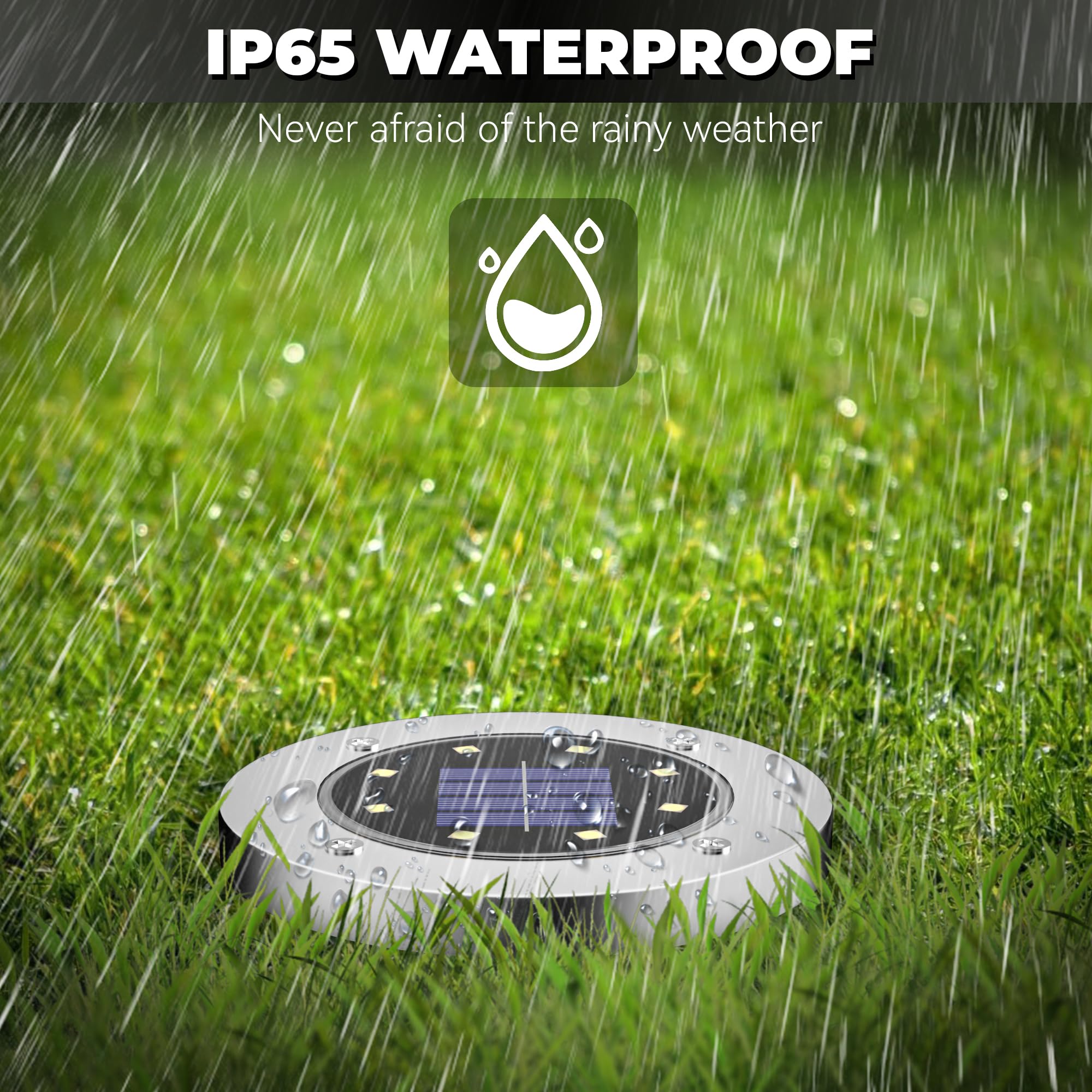 12 Pack Solar Lights Outdoor Waterproof - Bright Solar Garden Lights for Yard, Pathway, Lawn, Patio, Driveway & Walkway - White LED Landscape Lighting for Outdoor Decor & Nighttime Safety