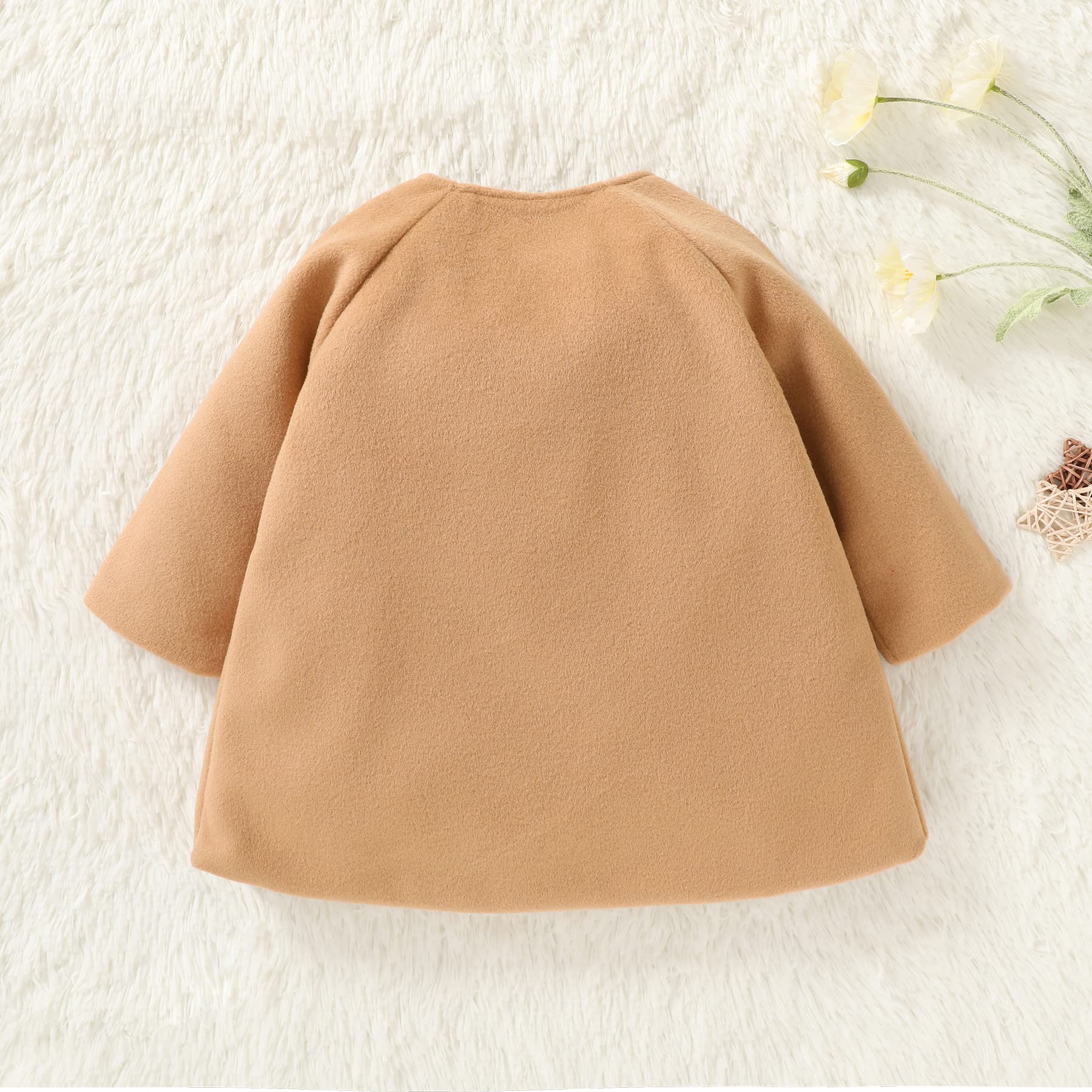 **JEELLIGULAR Toddler Baby Girl Winter Coat - Warm Thick Jacket with Buttons, Kids Cloak for Fall & Winter Outwear - Perfect for Outdoor Play & Holiday Outfits**