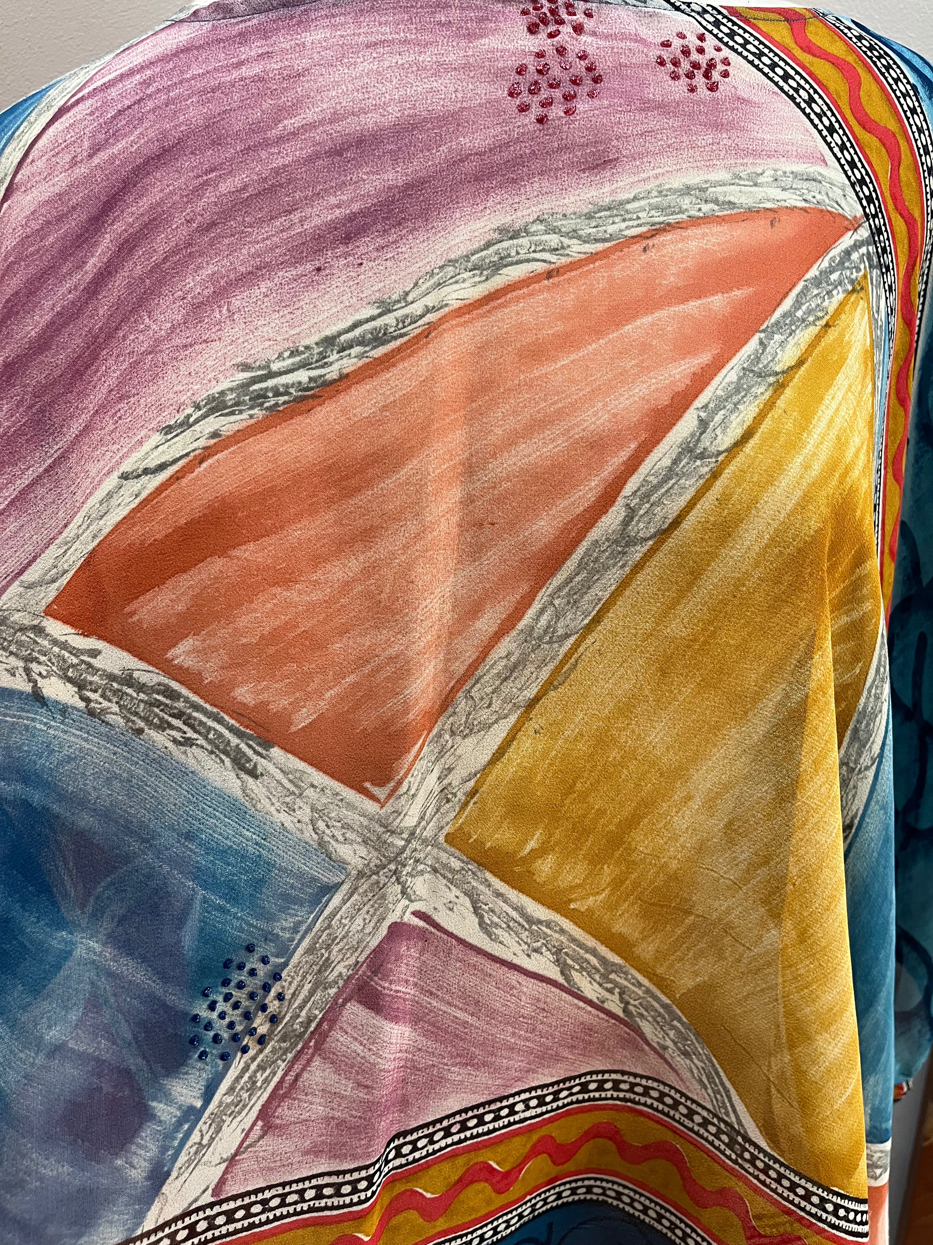 PRG6484 Wabi Sabi Style Sheer Pure Silk Hi-Lo Blouse - Elegant & Comfortable for Casual Outings, Parties & Special Occasions