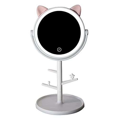 Portable LED Makeup Mirror with USB Charging & Light - Travel & Desktop Use
