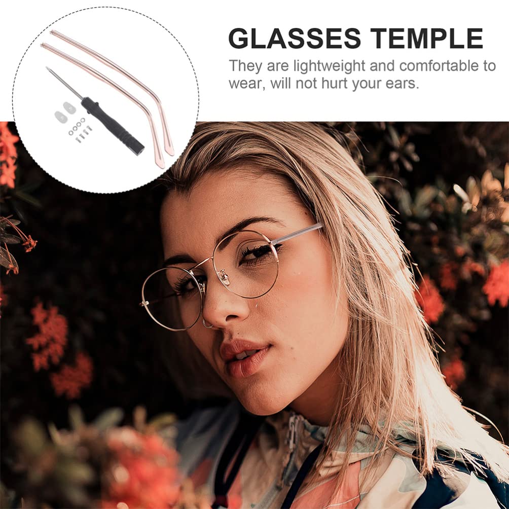 Operitacx 2-Pack Eyeglass Repair Kit - Replacement Glasses Arms, Nose Pads & Metal Frames for Men & Women - Fix Broken Sunglasses & Eyewear at Home or Office
