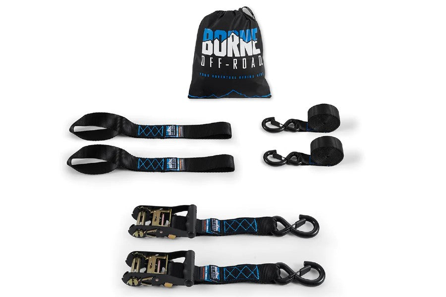Borne Heavy Duty Ratchet Tie Down Straps (2 Pack) - 2
