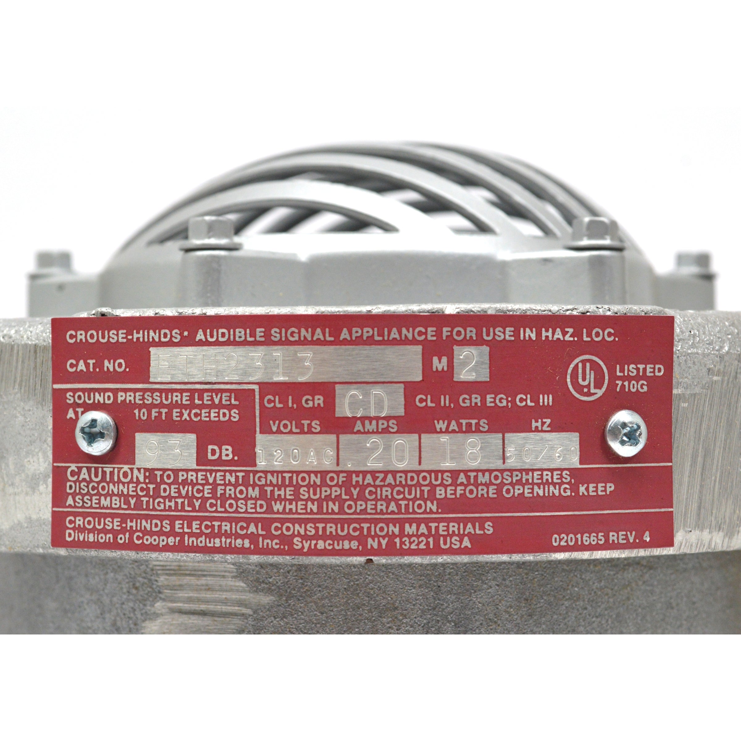 CROUSE HINDS ETH2313 High Power AC Horn Signal 120V 3/4