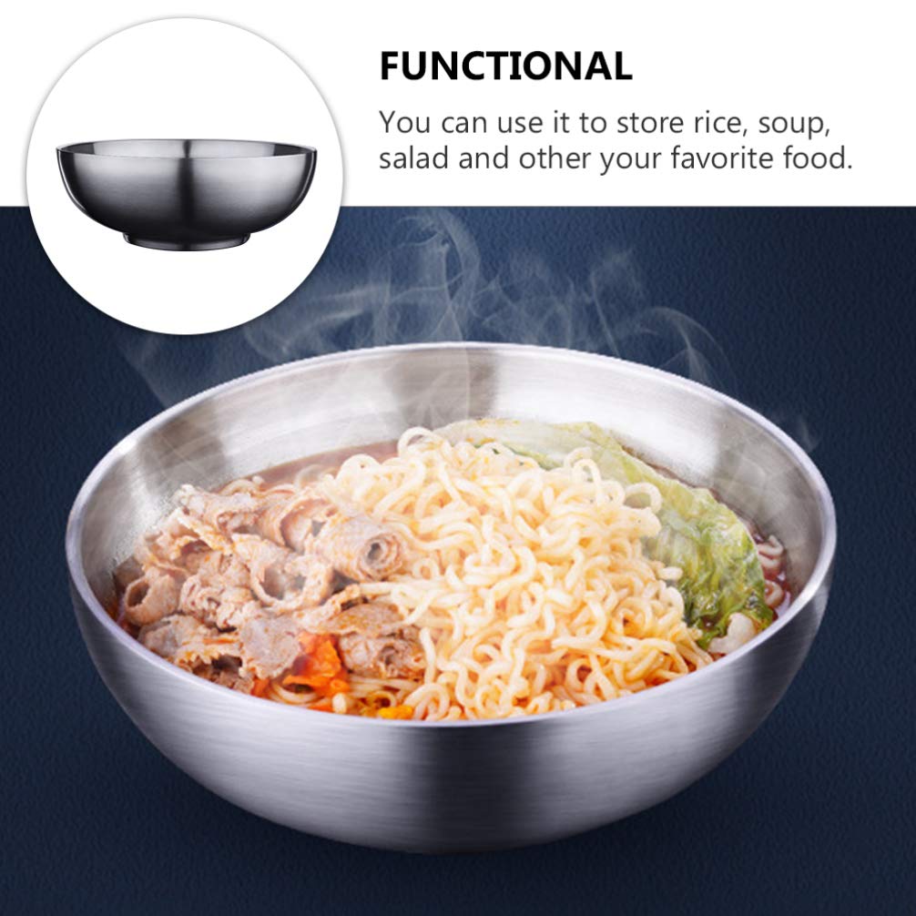 Stainless Steel Mixing Bowl 900ml - Insulated for Soup, Salad & Cereal - Kitchen & Serving Essential