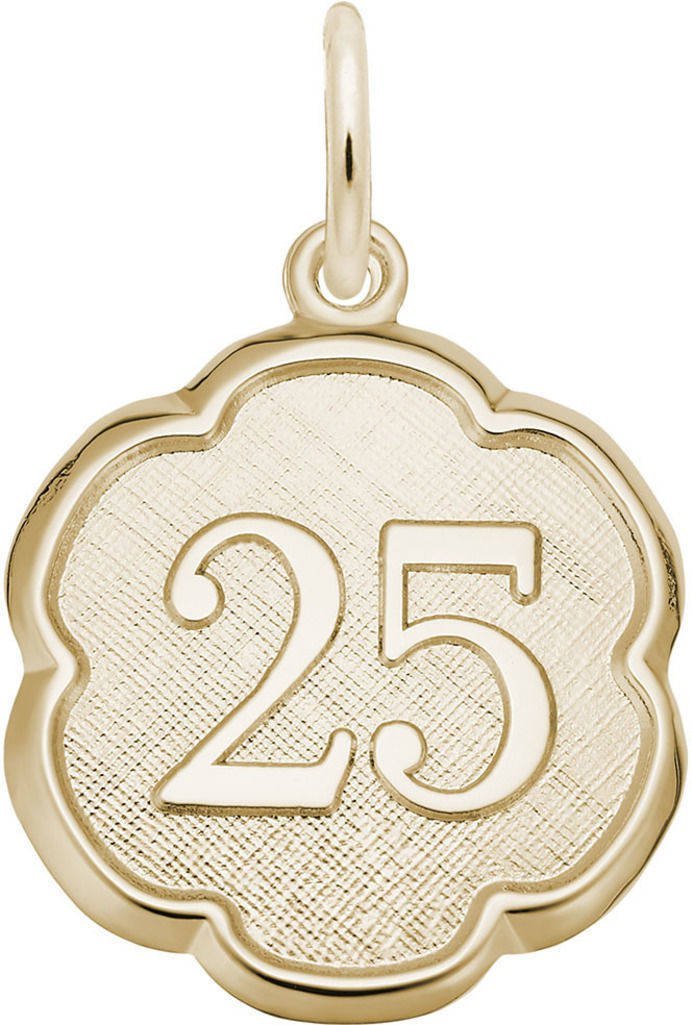 Rembrandt Number 25 Charm Necklace - Elegant Gold Plated Pendant for Women - Perfect Gift for Birthday, Anniversary & Special Occasions