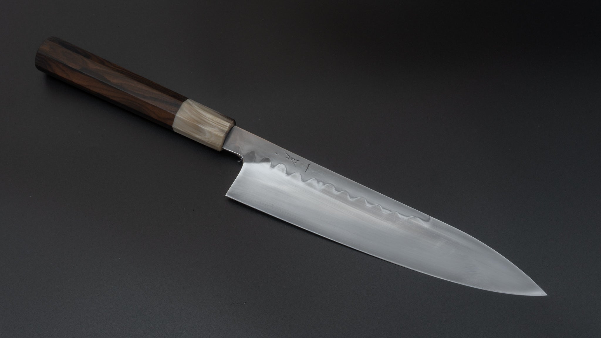Hitohira Togashi Yohei White #2 Mizu Honyaki Gyuto 225mm Japanese Chef Knife with Ziricote Wood Handle (#006) - Premium Kitchen Knife for Sushi, Meat Cutting & Professional Cooking
