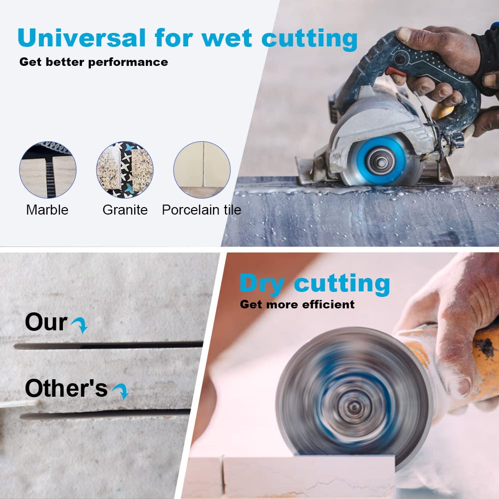 5Pcs 4.5 Inch Ultra Thin Diamond Tile Saw Blades - Premium Ceramic Porcelain Granite Marble Cutting Discs - Perfect for DIY Home Renovation, Bathroom & Kitchen Tile Installation