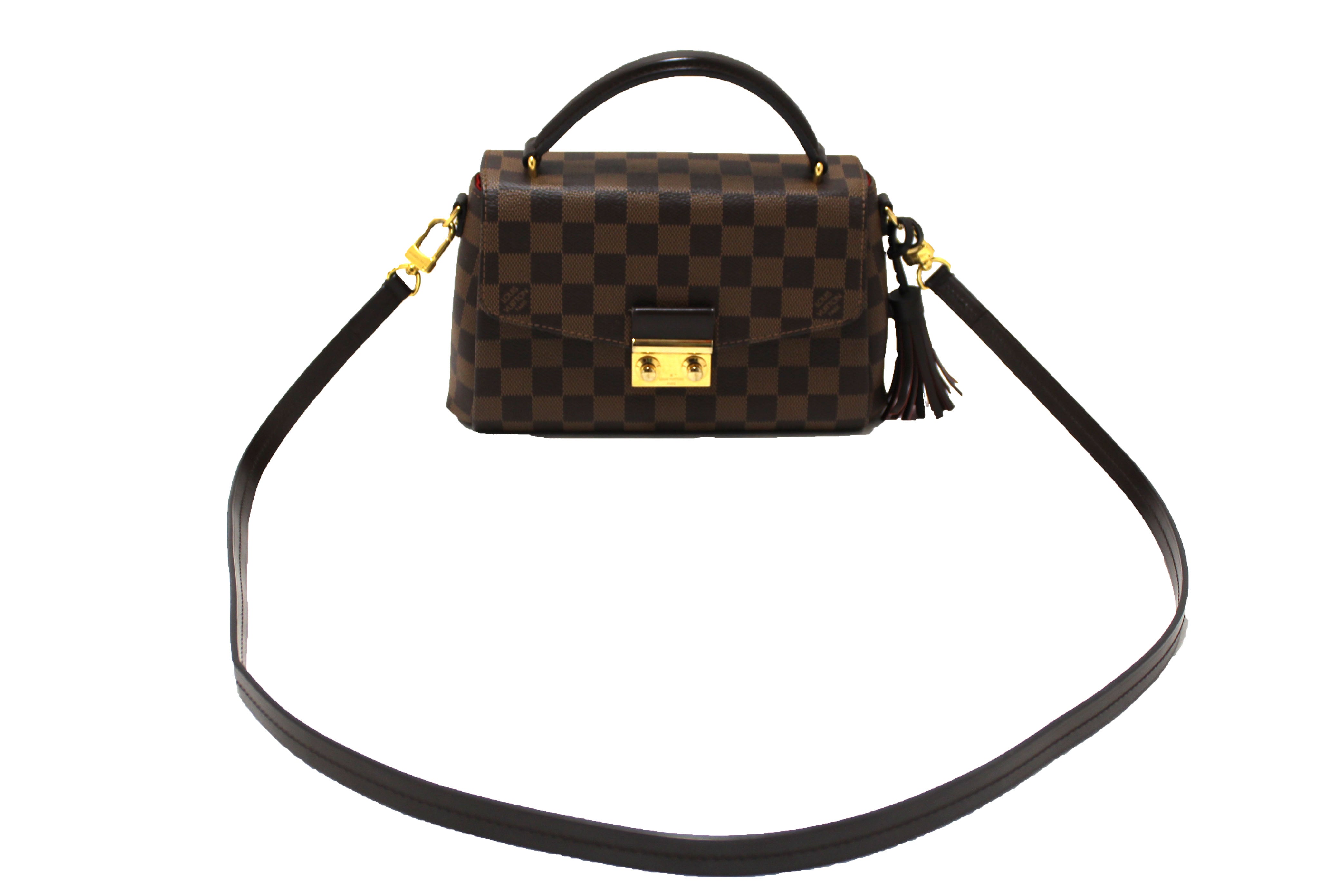 Authentic Louis Vuitton Damier Ebene Croisette Crossbody Bag - Luxury Designer Handbag & Messenger Purse for Women | Perfect for Work, Travel & Everyday Use