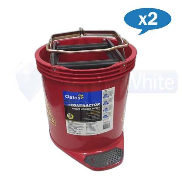 Oates Contractor Wringer Mop Bucket 15L - Heavy Duty Commercial Cleaning Bucket with Wringer for Floors - Ideal for Janitorial, Warehouse & Home Deep Cleaning