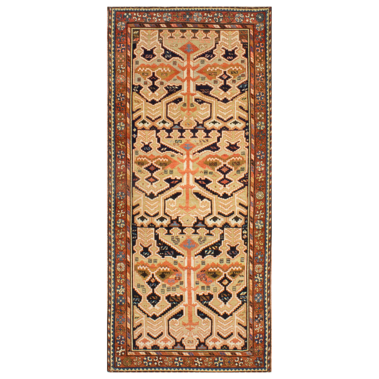 Vintage Karabagh Rug Circa 1920 - Authentic Handmade Caucasian Carpet for Home Decor, Living Room & Office