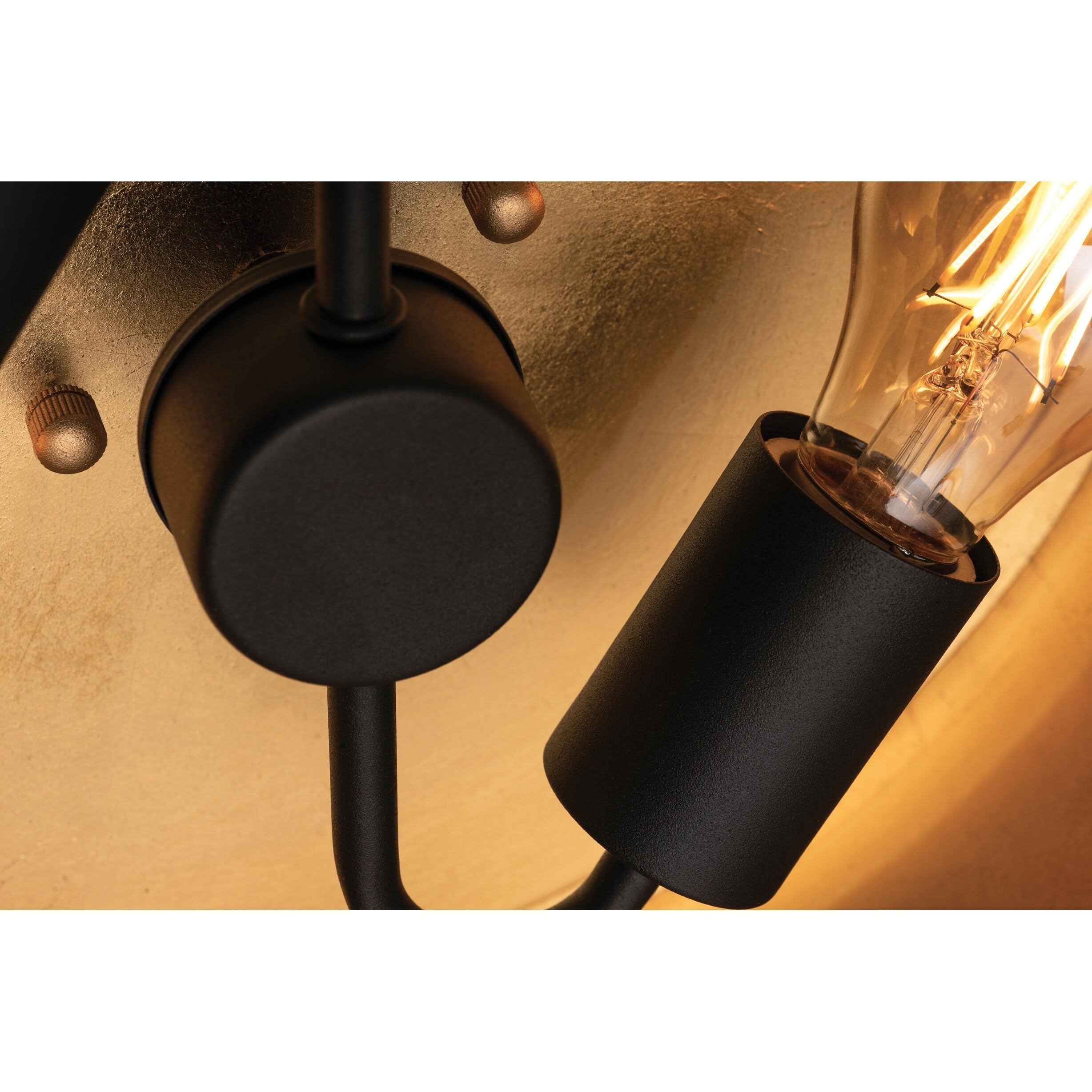 Lyric 2-Light Flush Mount Ceiling Light Fixture - Gold Finish with Black & Gold Shade - Modern Lighting for Bedroom, Hallway, or Entryway
