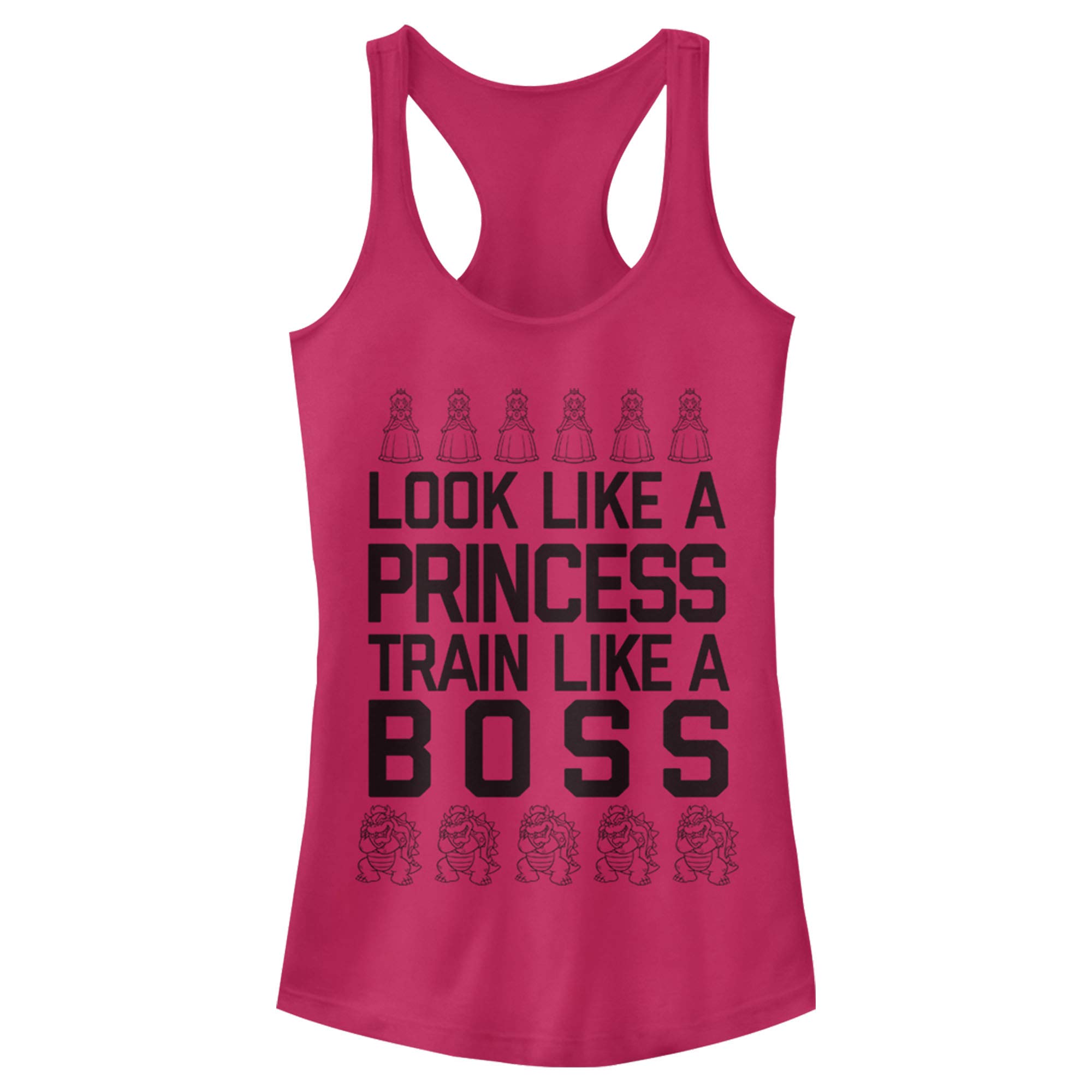 Fifth Sun Women's Nintendo Princess Boss Slim Fit Scoop Neck Racerback Tank Top - Casual Gaming Tee for Fans, Cosplay & Everyday Wear