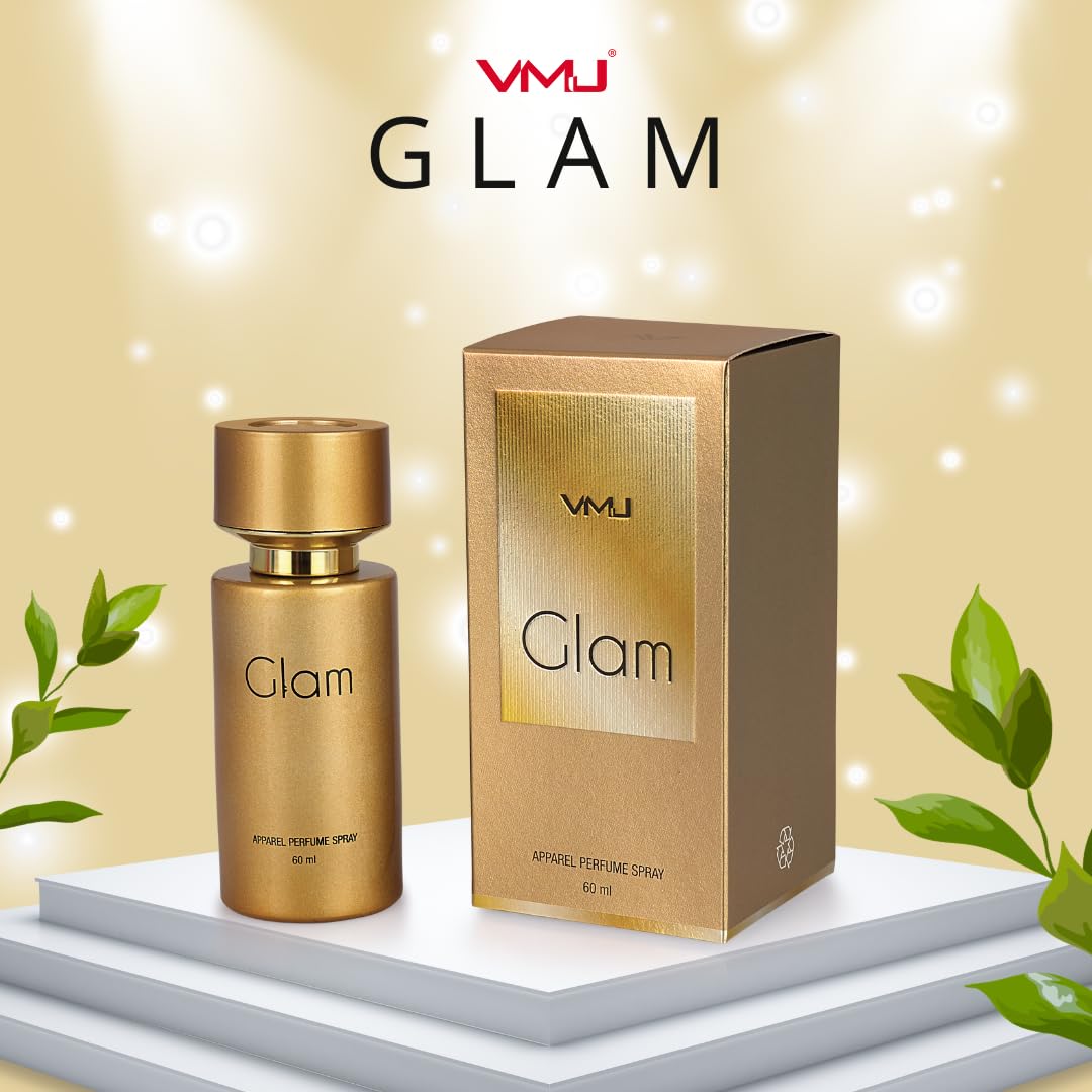 VIWA VMJ Glam Unisex Perfume Spray - 60ml Amber Wood Scent with Gold Bottle | Long-Lasting Fragrance for Daily Wear, Date Nights & Special Occasions