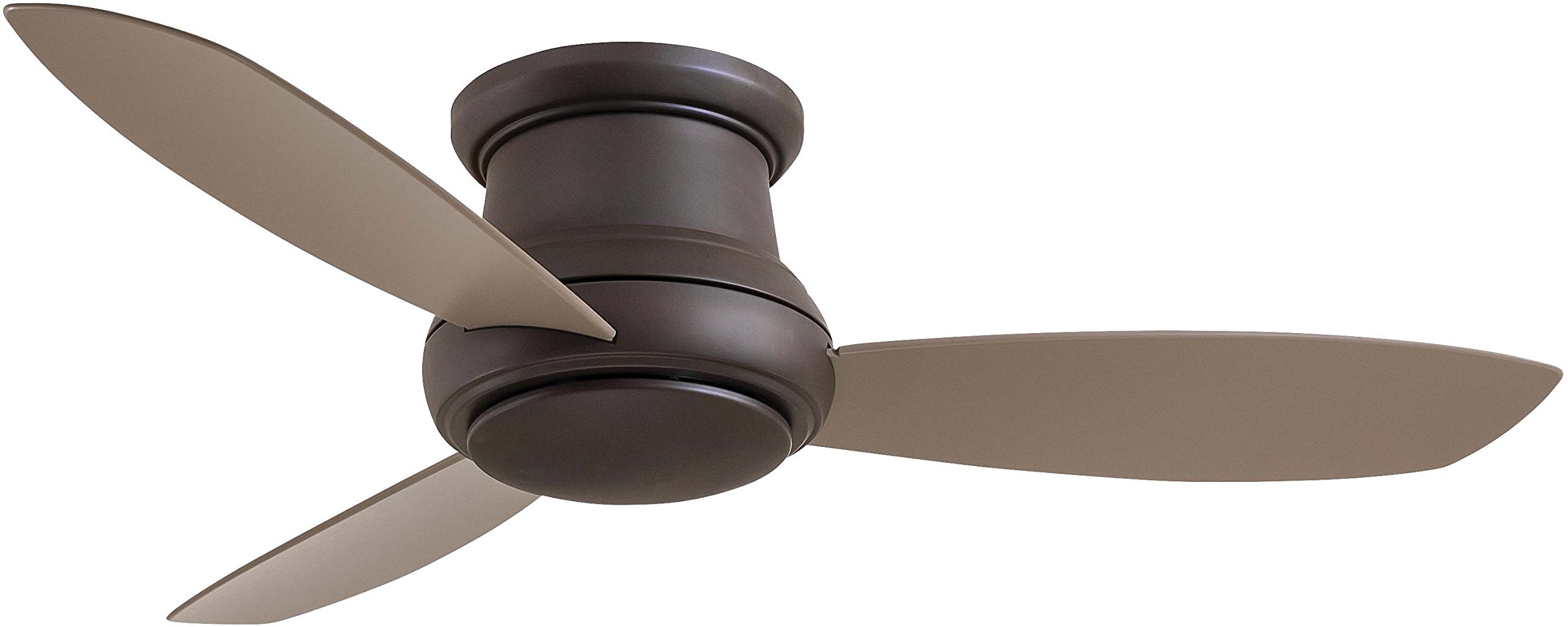 Minka-Aire F474-ORB Concept II 52 Inch Flush Mount Ceiling Fan with Light Kit & Remote Control in Oil Rubbed Bronze - Perfect for Bedroom, Living Room & Indoor Spaces