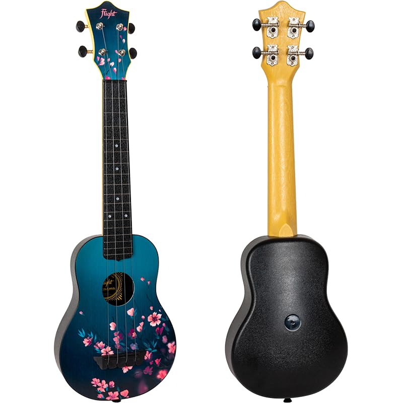 4-String Concert Scale Ukulele - Soprano Size with Sakura Design (TUSL-32) - Perfect for Beginners, Travel & Beach Music