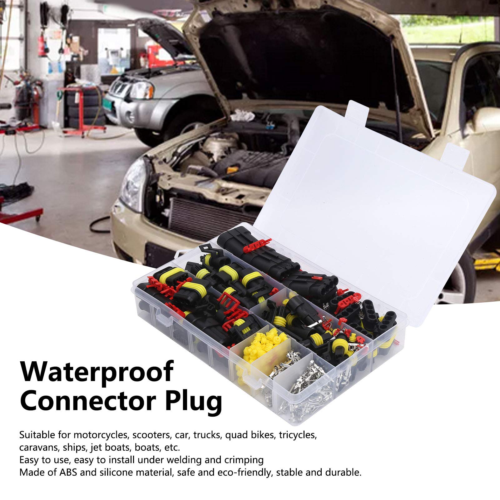 352 Pcs Automotive Waterproof Wire Connectors Kit - Electrical Wire Connector Plugs & Terminals for Car, Truck, Boat - Ideal for Vehicle Wiring, Marine Applications & DIY Electrical Projects