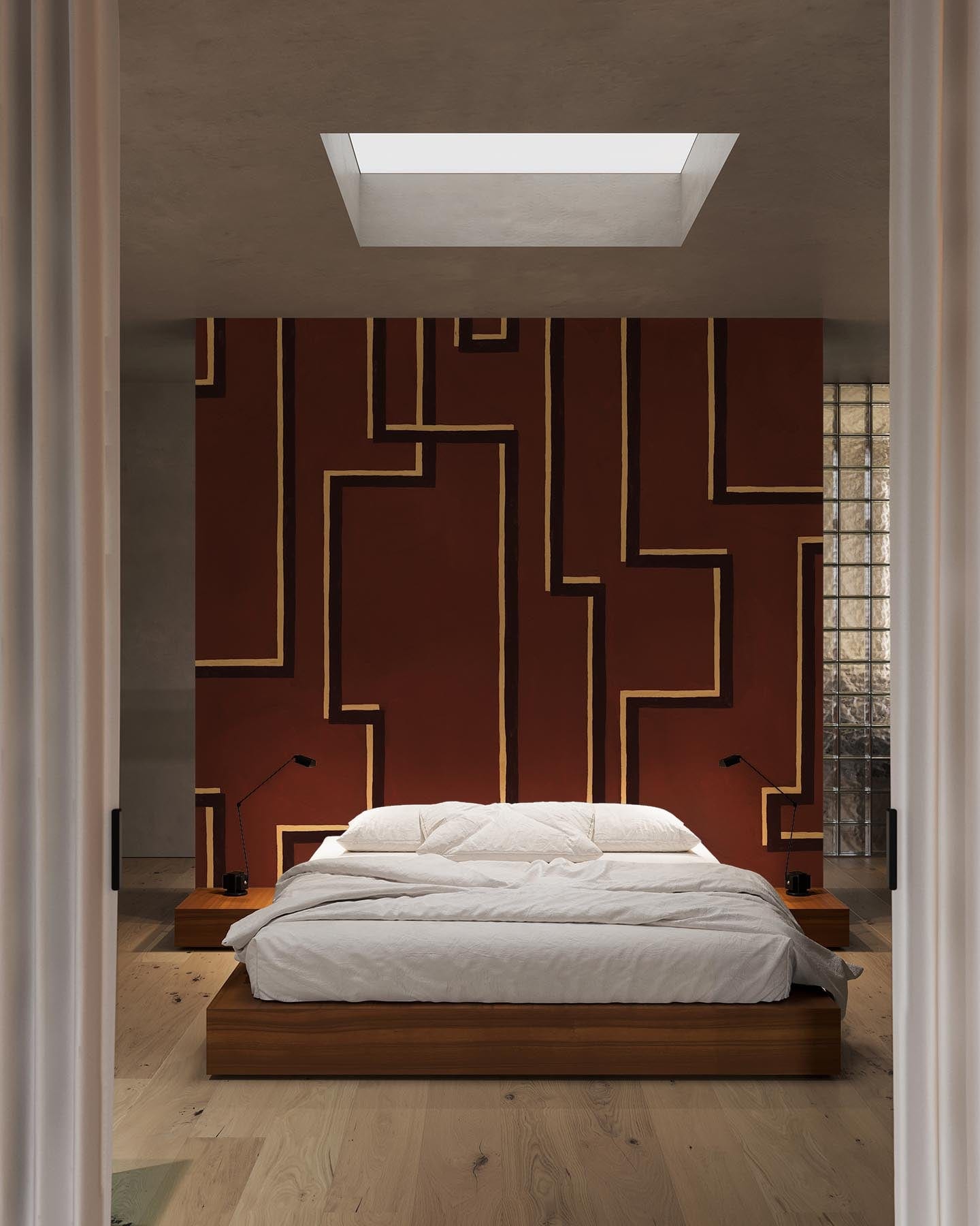 Shadow Lines Marsala Red - Elegant Home Decor for Living Room, Bedroom & Office - Perfect for Wall Art, Accent Pieces & Gift Giving
