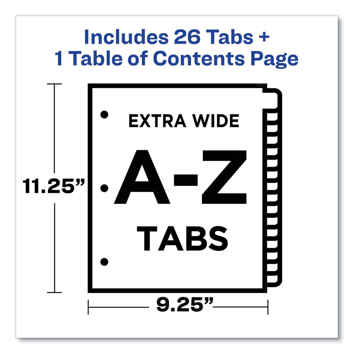 Avery® Customizable A-Z Index Dividers - 26 Tabs, Black & White, 11