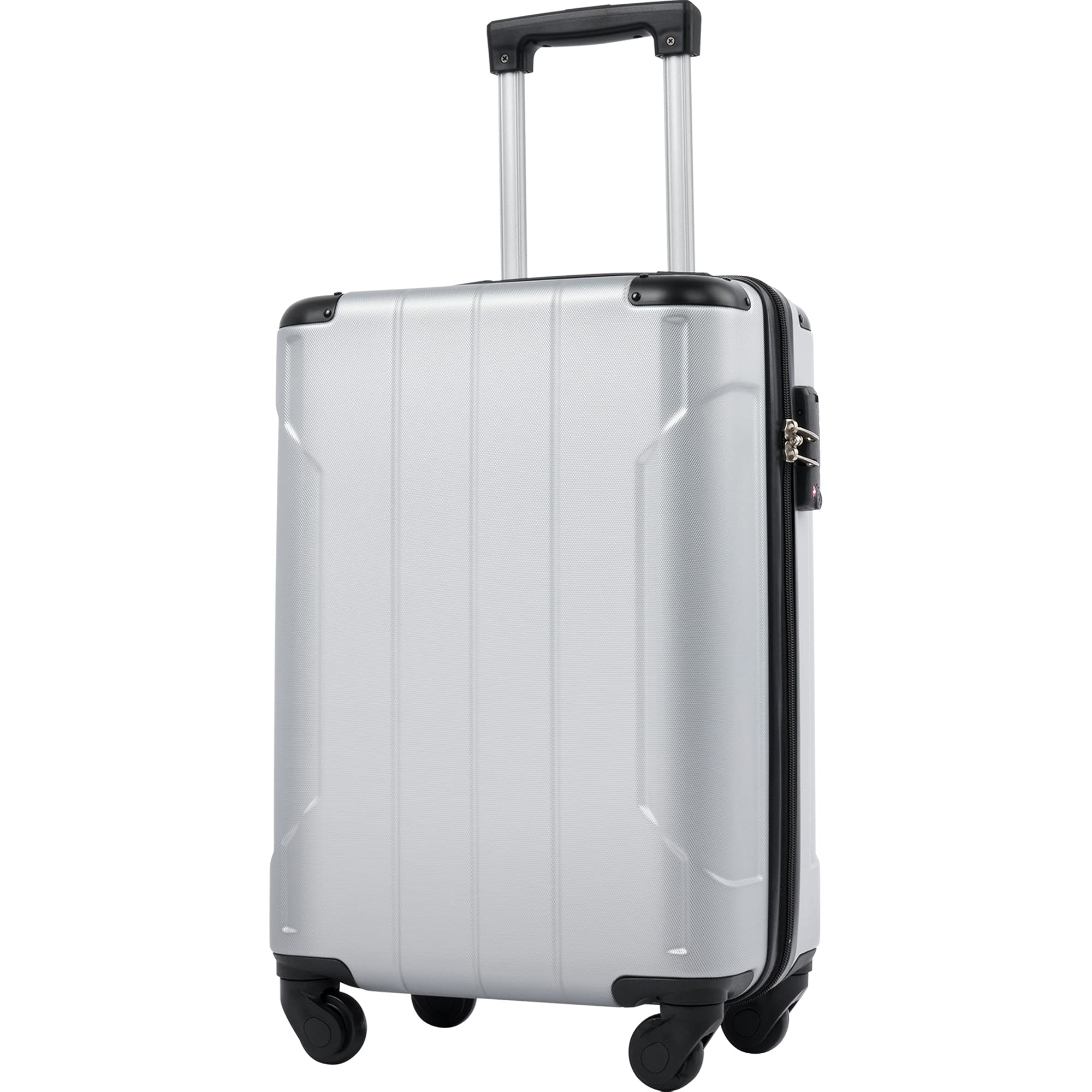 20'' Lightweight Hardshell Spinner Luggage with TSA Lock - Silver | FairyDress Durable Carry-On Suitcase for Travel, Business Trips & Weekend Getaways