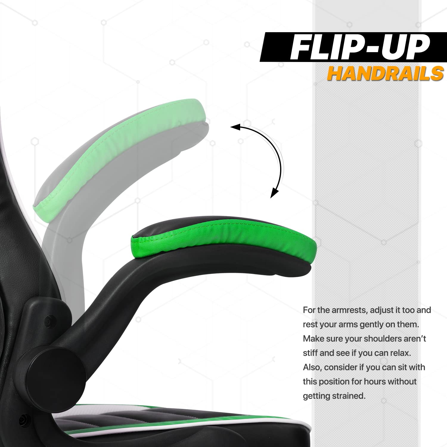 MoNiBloom Ergonomic Gaming Chair with Rectangle Floor Mat - 29