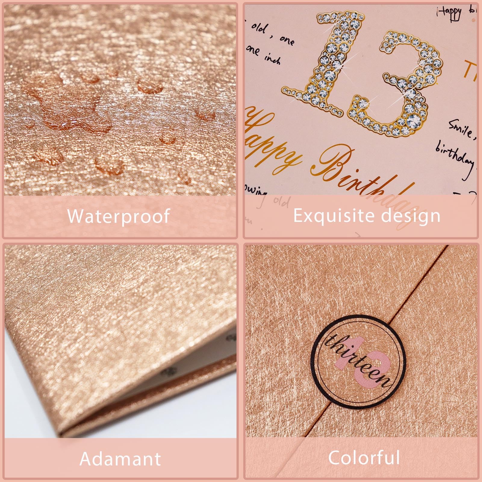 Rose Gold 13th Birthday Guest Book - Large 12x18 Inch Signature Book for Girls | Creative Alternative to Birthday Decorations | Perfect 13 Years Old Birthday Gift Idea for Parties, Milestone Celebrations & Memory Keepsakes