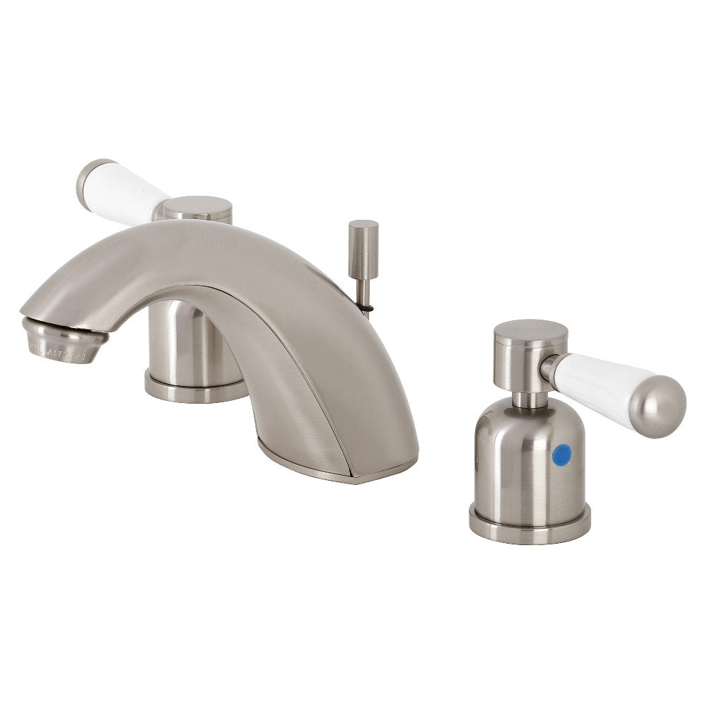 Kingston Brass FB8951DPL Paris Widespread Bathroom Faucet - Modern 3-Hole Bathroom Sink Faucet with Lever Handles, Brushed Nickel Finish - Perfect for Bathroom Vanity, Powder Room & Guest Bathroom Upgrades