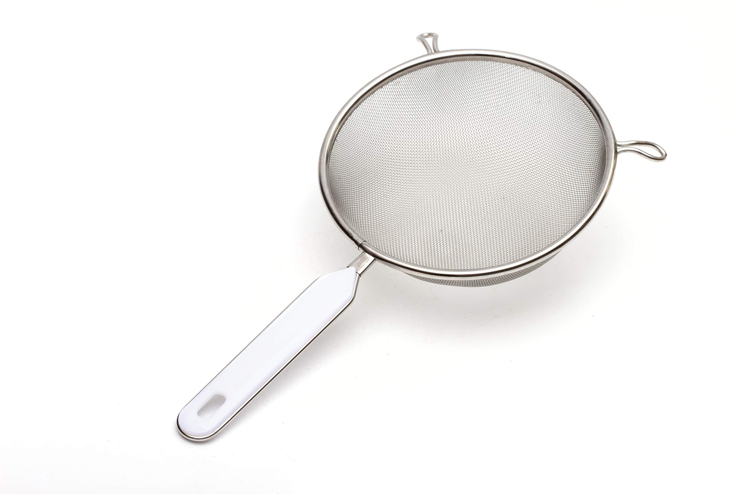 Better Houseware 4.75-Inch Stainless Steel Mesh Strainer with Ergonomic White Handle - Perfect for Draining Pasta, Washing Vegetables, and Straining Tea Leaves