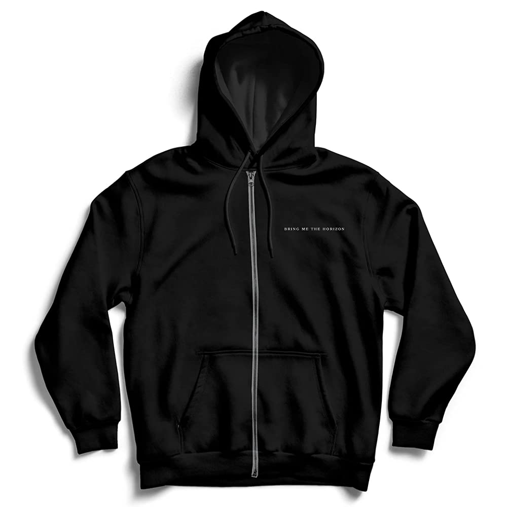 Bring Me The Horizon 'Sempiternal' Black Zip Up Hoodie - Large Size Men's Pullover Sweatshirt for Concerts, Streetwear & Casual Outfits