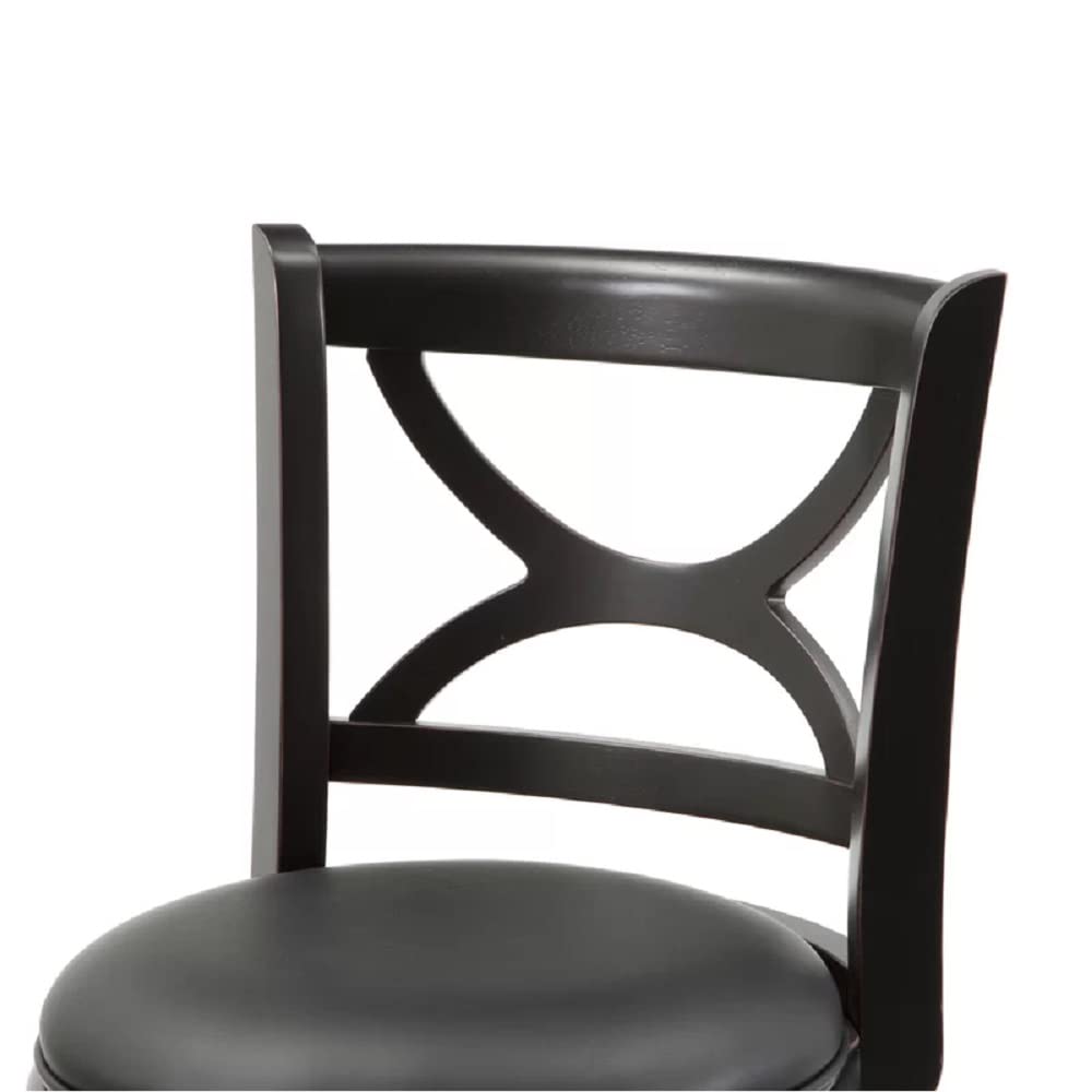 Boraam Florence 24-Inch Black Counter Height Bar Stool - Modern Kitchen Island Stools for Dining & Entertaining