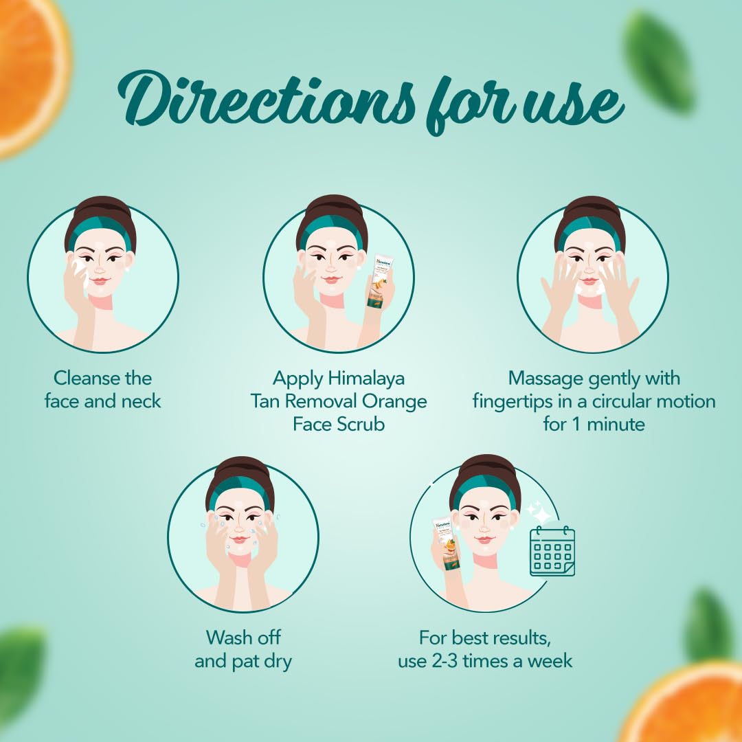 Himalaya Tan Removal Orange Face Scrub - 100g Exfoliating Cleanser for Brightening & Glowing Skin | Perfect for Daily Skincare Routine & Acne Treatment