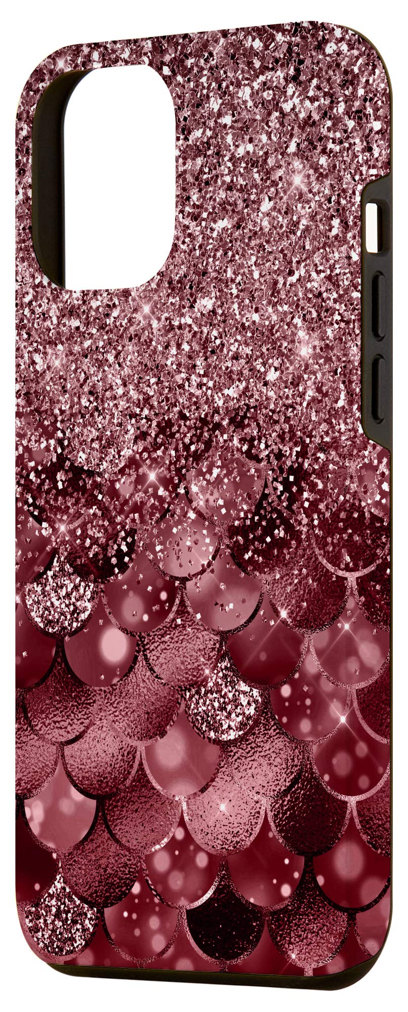 iPhone 12 Pro Max Case - Burgundy Ombre Mermaid Design Protective Cover | Slim Fit Shockproof Phone Case for Women & Men | Perfect for Work, Travel & Everyday Use