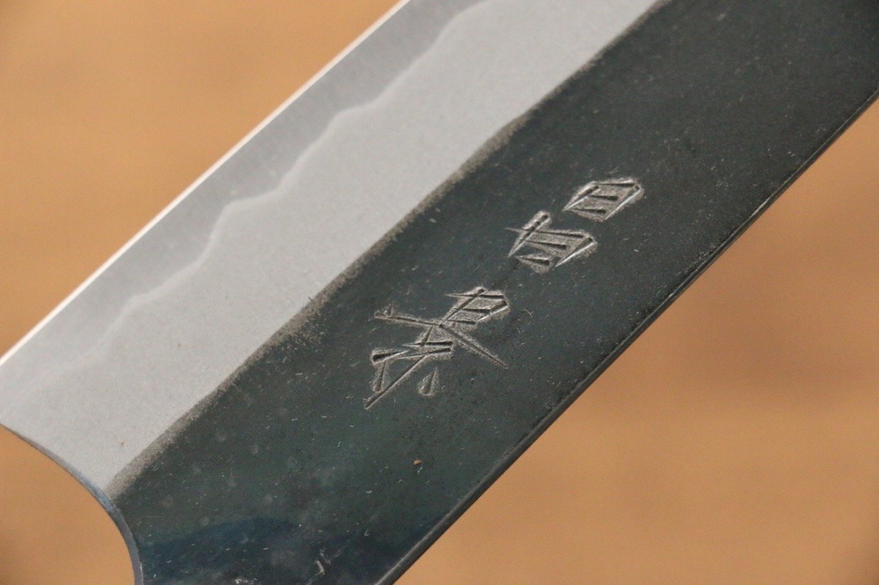 Masakage Mizu Blue Steel No.2 Santoku Knife 165mm - Japanese Chef Knife with American Cherry Handle - Perfect for Slicing, Dicing & Chopping Vegetables, Meat & Fish