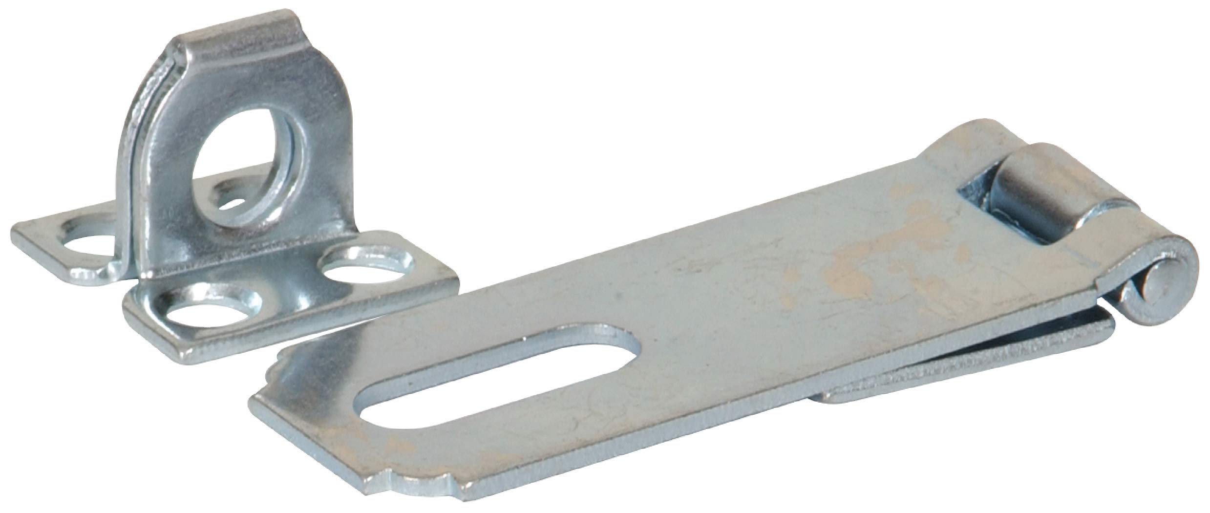 851406 Zinc Fixed Staple Safety Hasp - 3 Inch Heavy Duty Hardware for Gates, Toolboxes & Storage Security (Outdoor & Indoor Use)