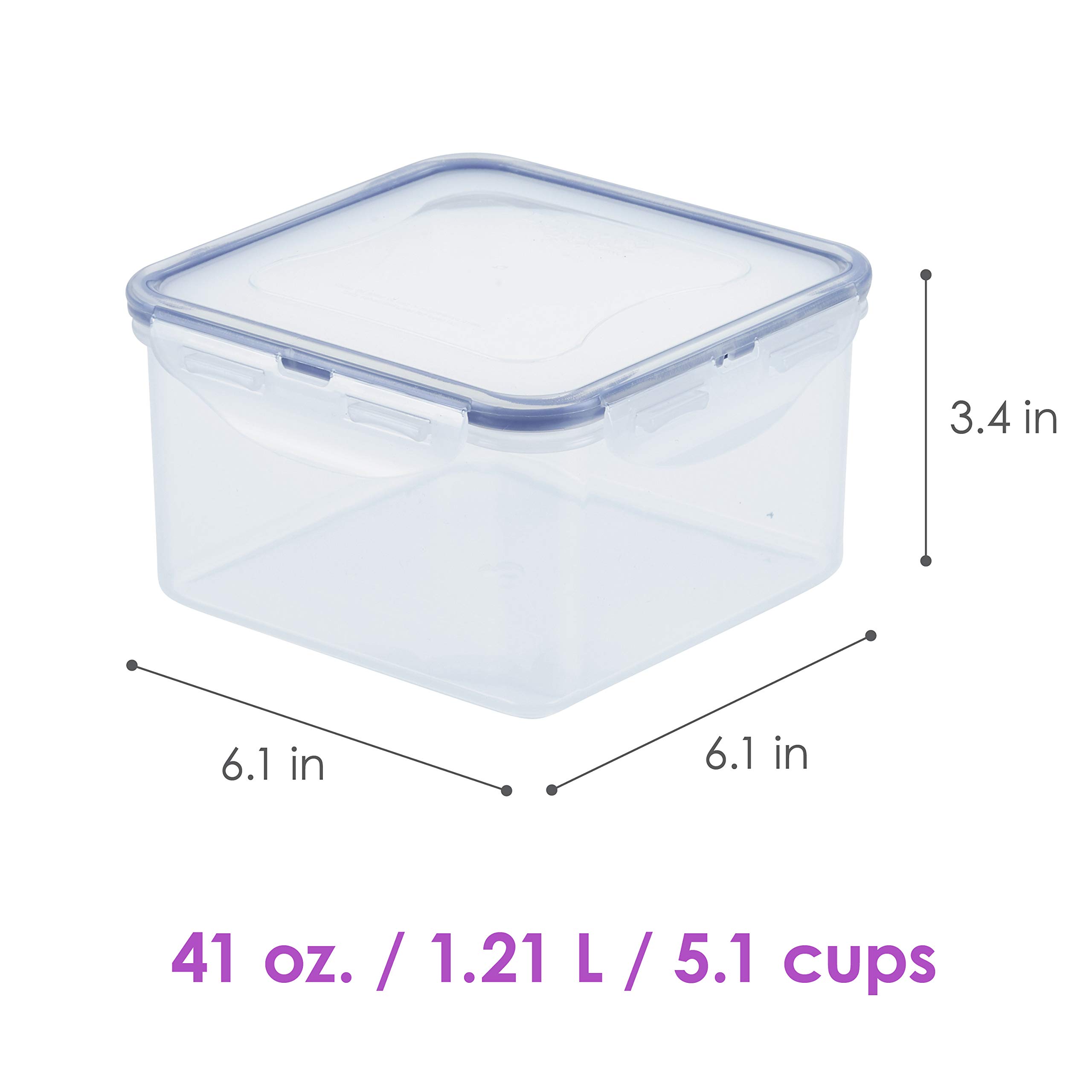 LOCK & LOCK 4-Piece Clear Food Storage Container Set | Airtight Kitchen Organization for Meal Prep, Leftovers & Pantry Storage