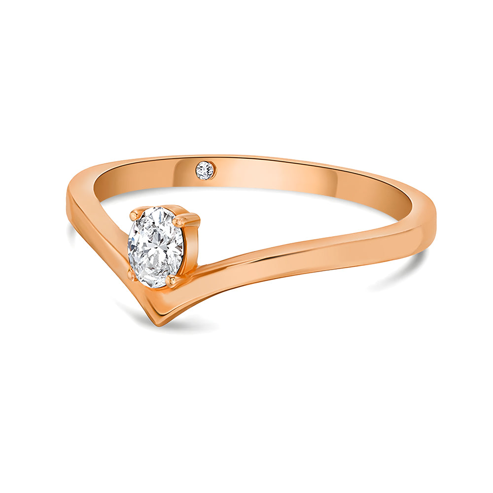 Lab Grown Diamond Solitaire Ring - V-Shaped Oval Cut Engagement Ring for Women | Perfect for Proposals, Weddings & Anniversary Gifts