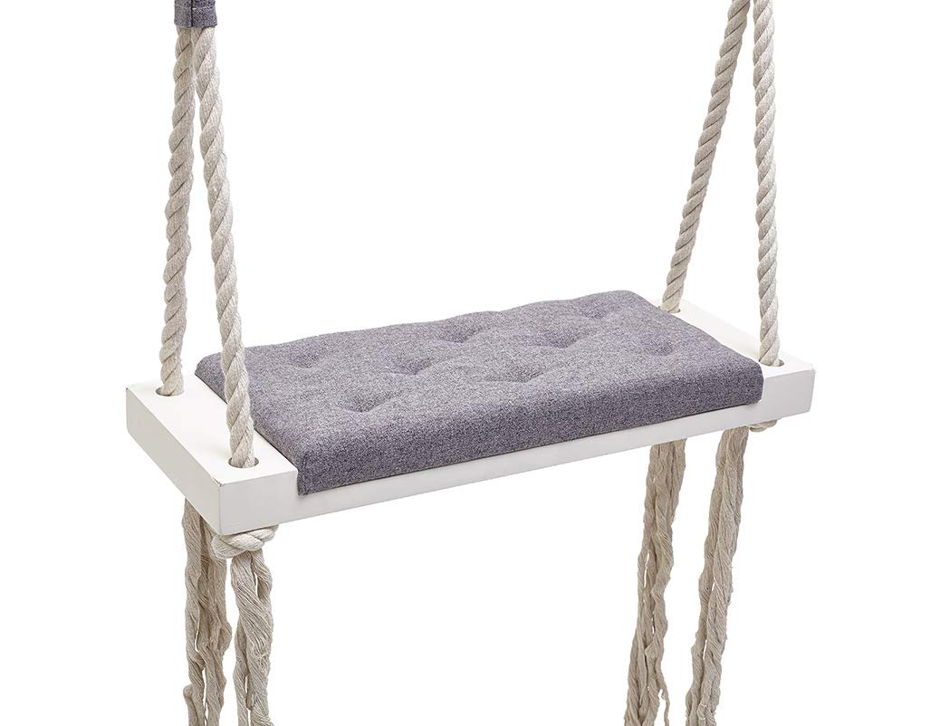 HIMU Wooden Tree Swing Seat - Indoor & Outdoor Rope Swing Set for Kids, Children & Adults - Perfect for Playground, Backyard, Garden, Nursery & Patio - Fun Relaxation & Playtime Accessory