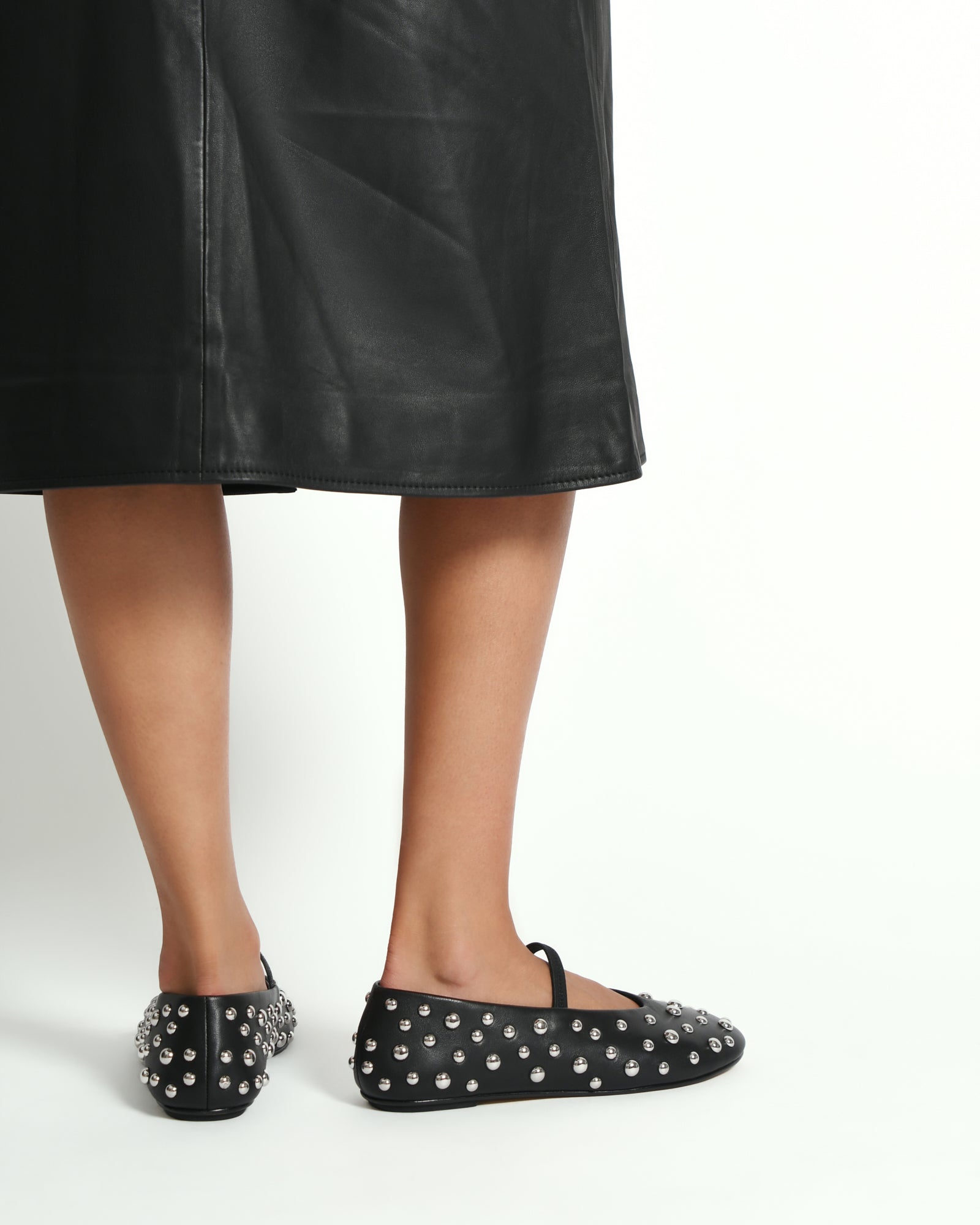 Goldie Black Leather Casual Flats - Comfortable Women's Shoes for Work, Walking & Everyday Wear