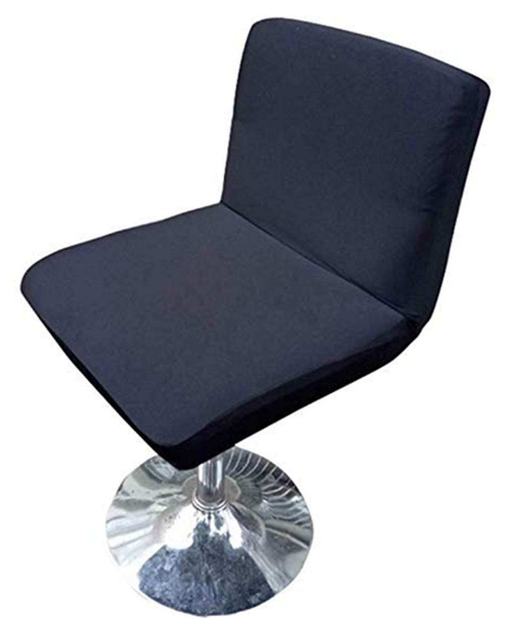 Seiyue Stretch Chair Cover Slipcovers for Low Back Chairs & Bar Stools - Universal Fit Elastic Fabric (Chair Not Included) - Black | Perfect for Dining Chairs, Office Chairs & Home Decor