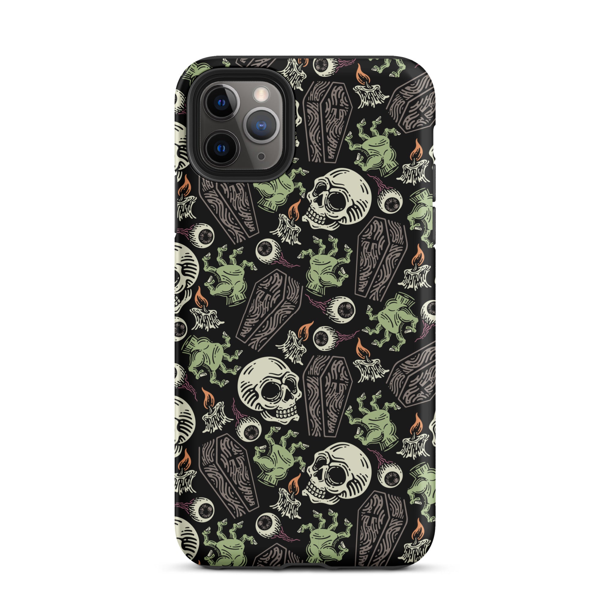 Premium Skeleton Horror iPhone Case - Durable Shockproof Protection for iPhone 12/13/14/15 Pro Max - Gothic Halloween Aesthetic Phone Cover for Parties & Cosplay