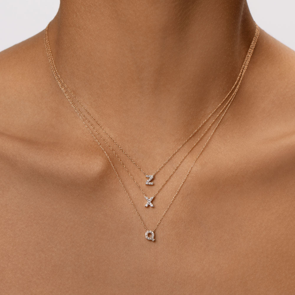 10k Gold Diamond Letter Z Necklace - Elegant Personalized Jewelry for Women, Perfect for Gifts, Birthdays & Special Occasions