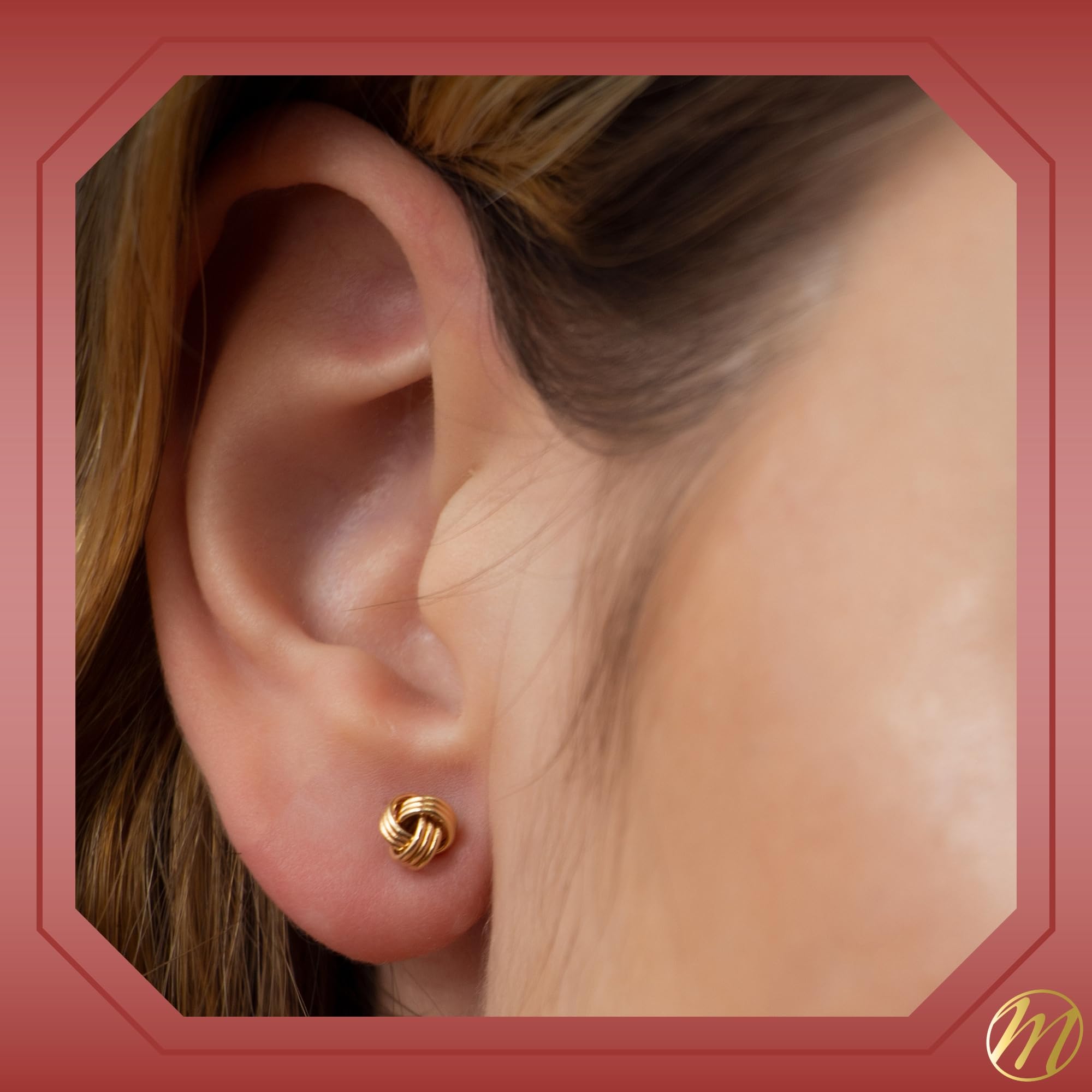 14k Gold Love Knot Stud Earrings for Women & Girls - Elegant 5mm Yellow Gold Jewelry - Perfect for Valentine's Day, Anniversary Gifts & Everyday Wear