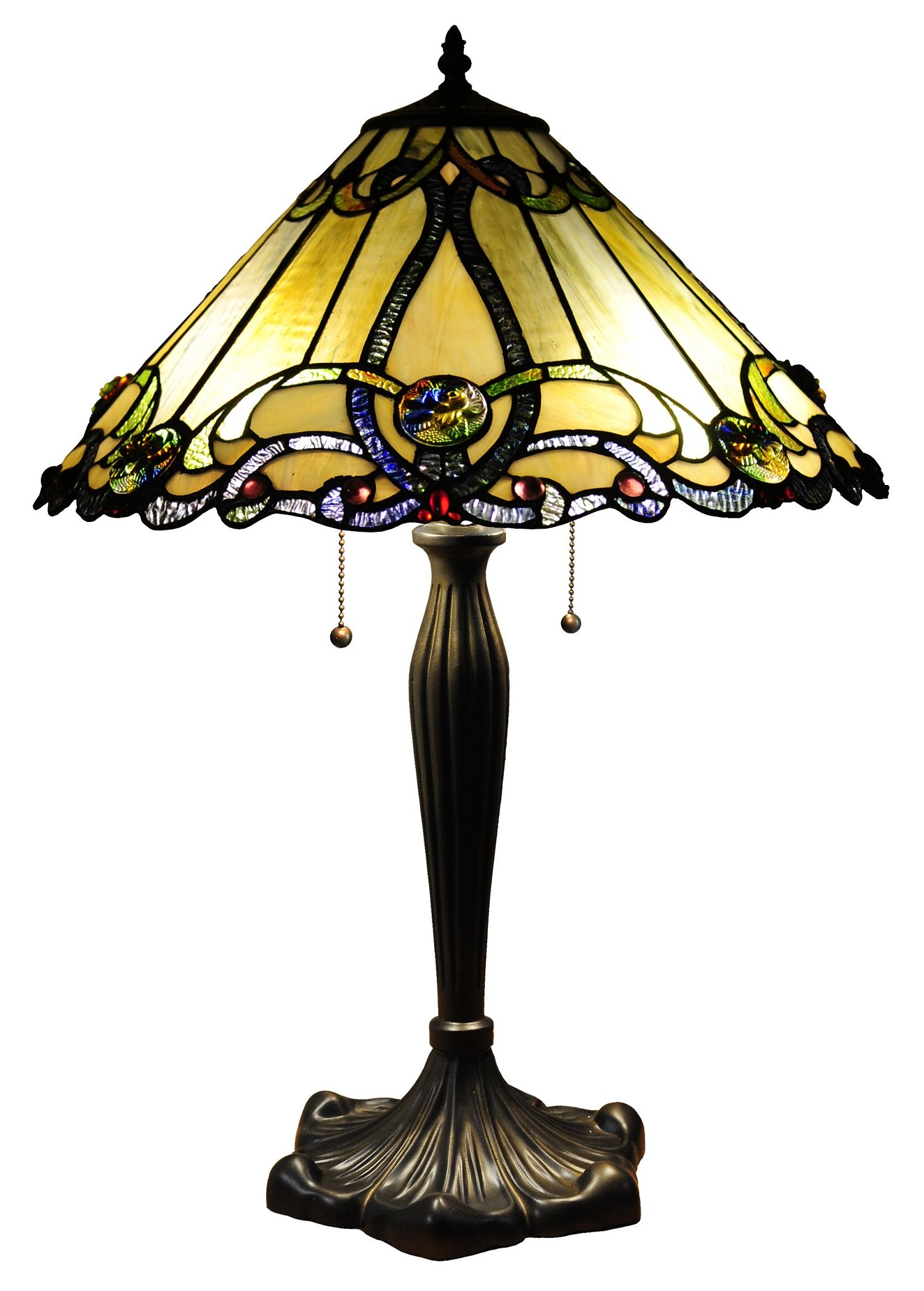Tiffany-Style 2-Light Victorian Table Lamp with 18
