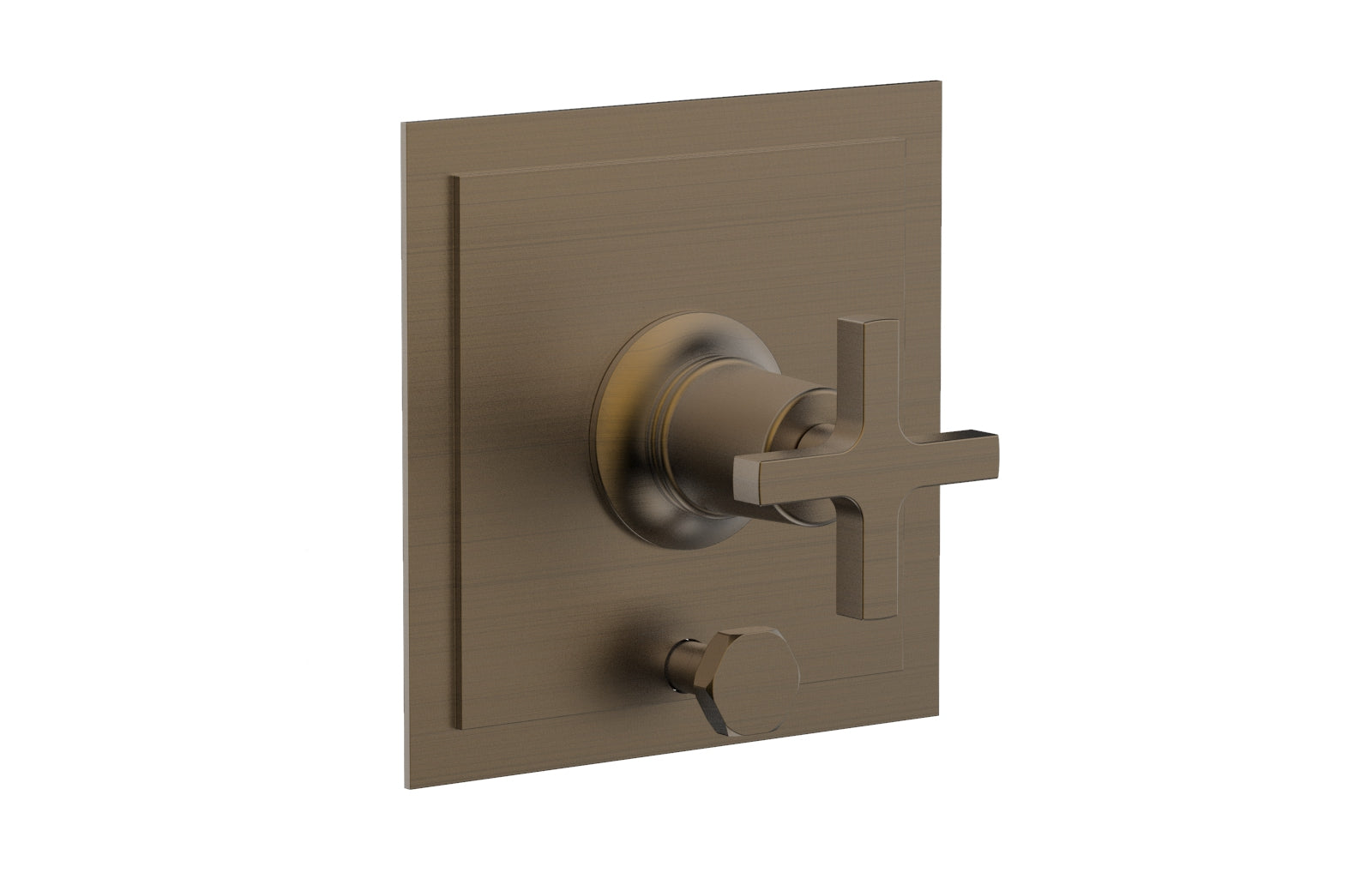 HEX MODERN Pressure Balance Shower Plate with Diverter and Handle Trim Set - Cross Handle 4 101 - Perfect for Bathroom Renovation and Modern Home Upgrade