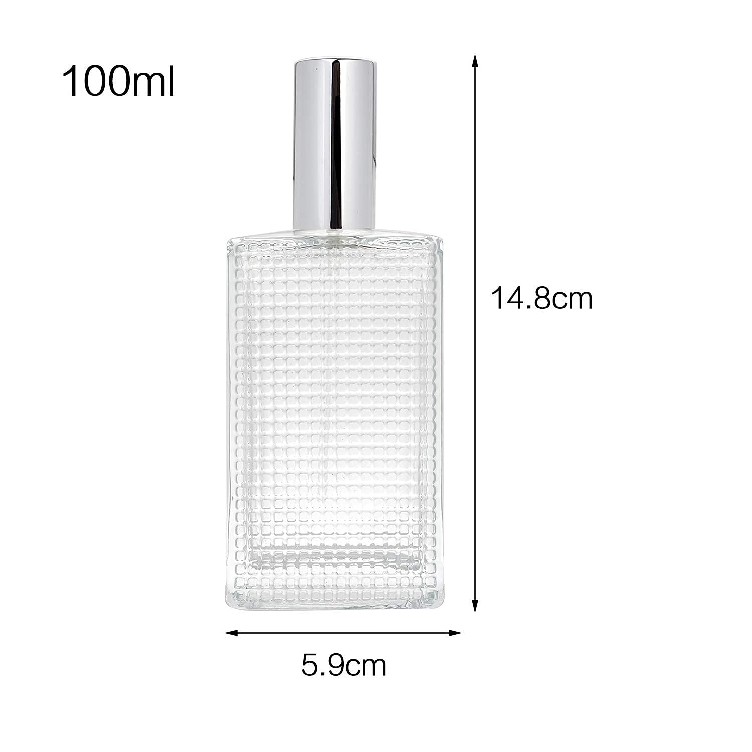 100ml Refillable Glass Bottle with Spray Pump & Cap - Perfect for DIY Perfume, Essential Oils, Rose Water & More (Pack of 2) | Great for Travel, Home Fragrance & Beauty Storage