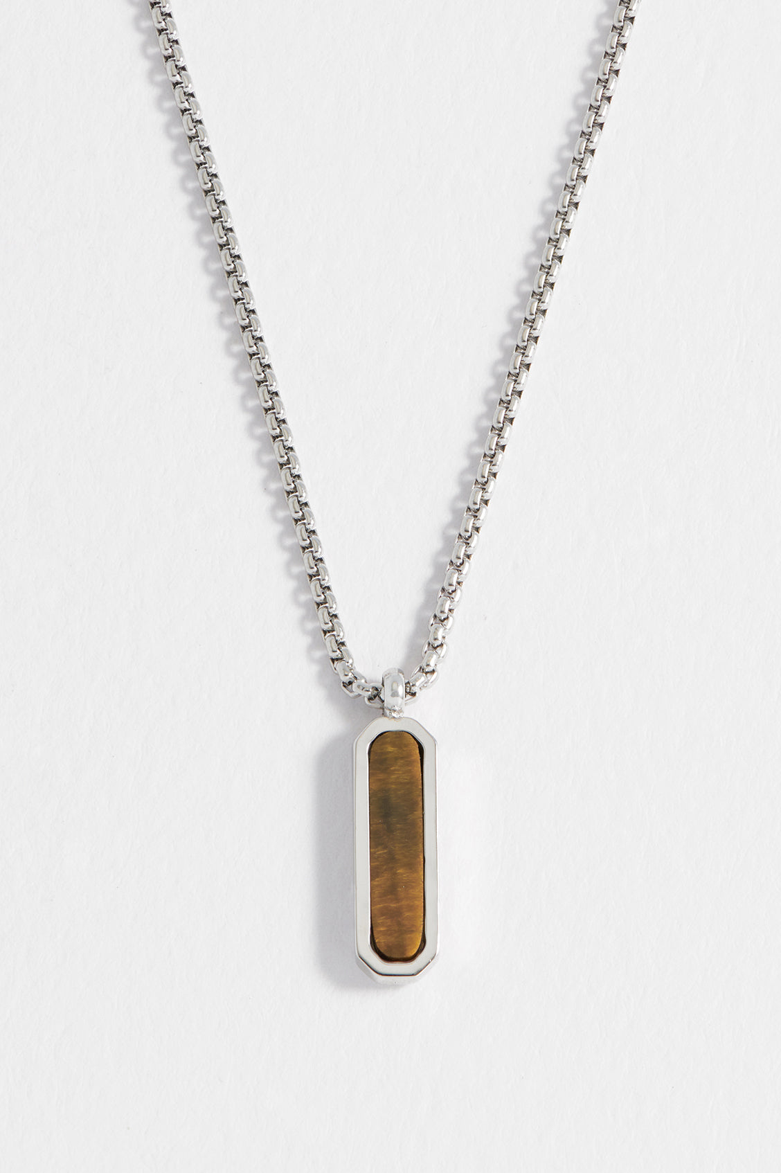 Gemstone Tag Pendant Necklace for Men - Sterling Silver Personalized Name Necklace - Perfect for Gifts, Anniversaries & Everyday Wear