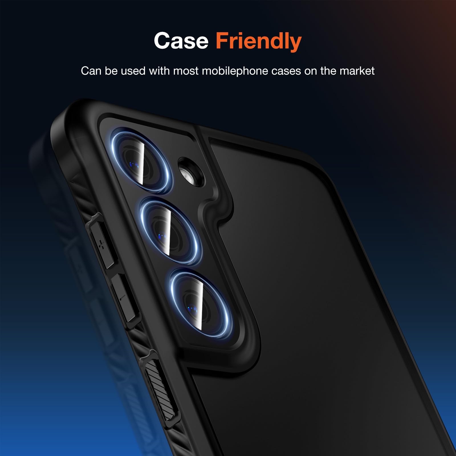 2-Pack 9H Hardness Auto-Alignment HD Camera Lens Protector for Samsung Galaxy S24 Plus - Metal Ring Back Screen Cover Film, Scratch-Resistant & Case Friendly (Gold) - Perfect for Daily Protection & Style Enhancement